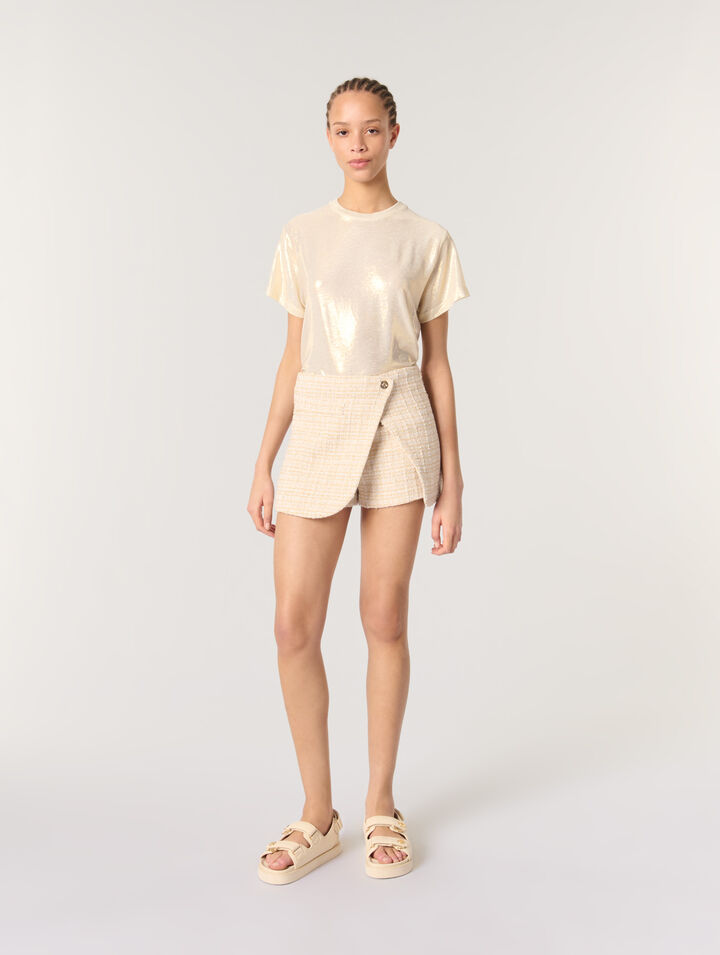 Shorts trompe l'œil in tweed