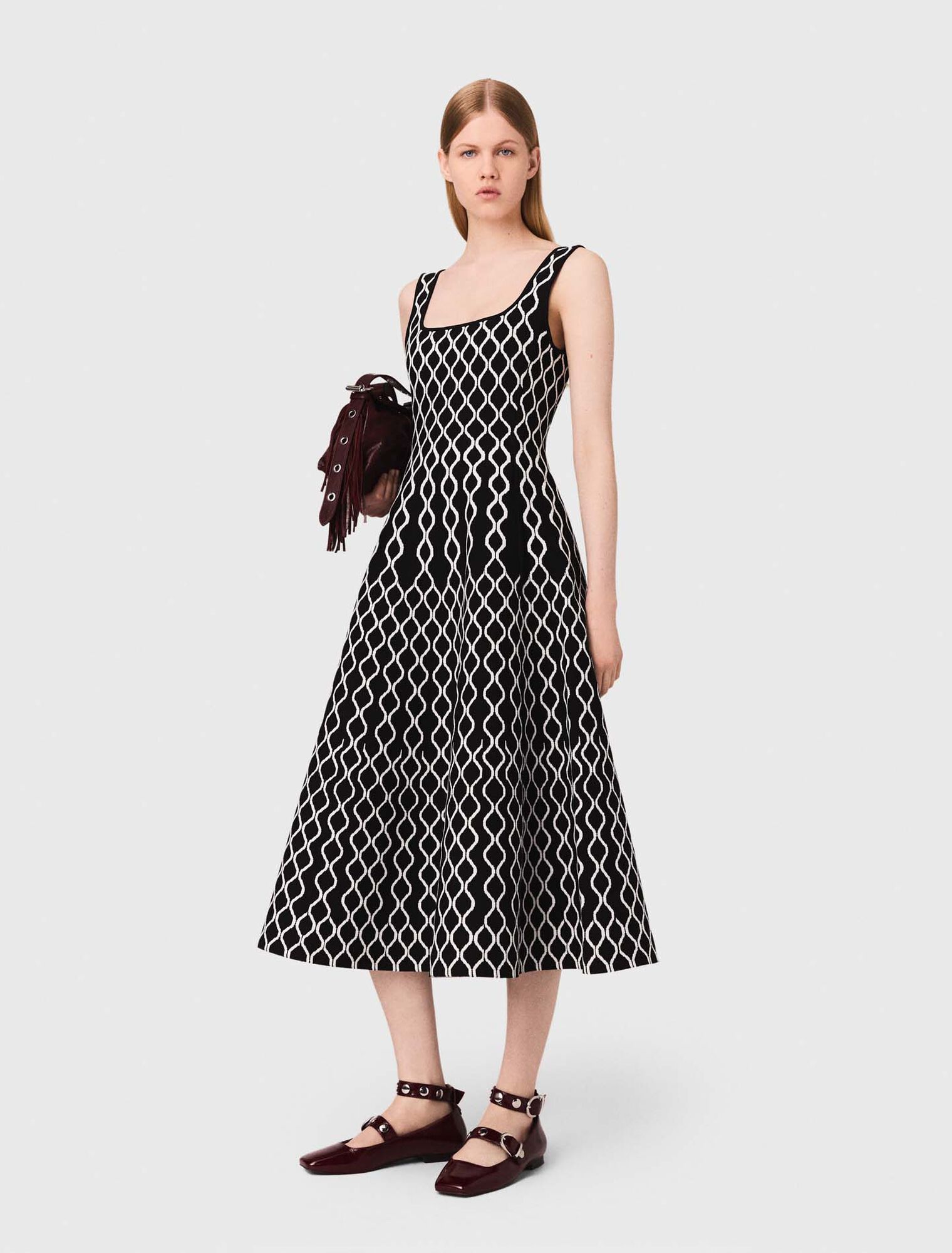 Abito midi in maglia jacquard