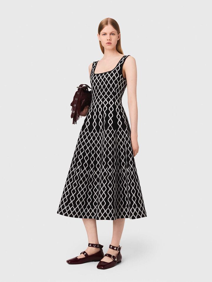 Abito midi in maglia jacquard