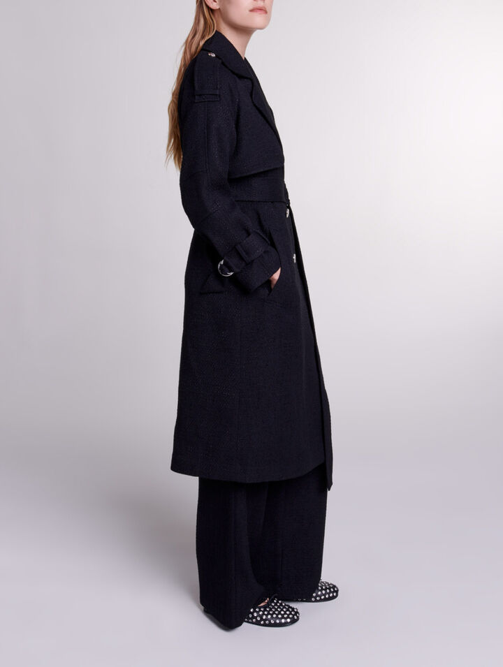 Trench in tweed