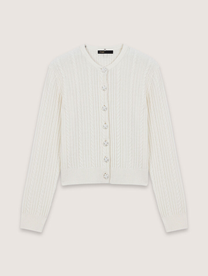 Cardigan con colletto rimovibile
