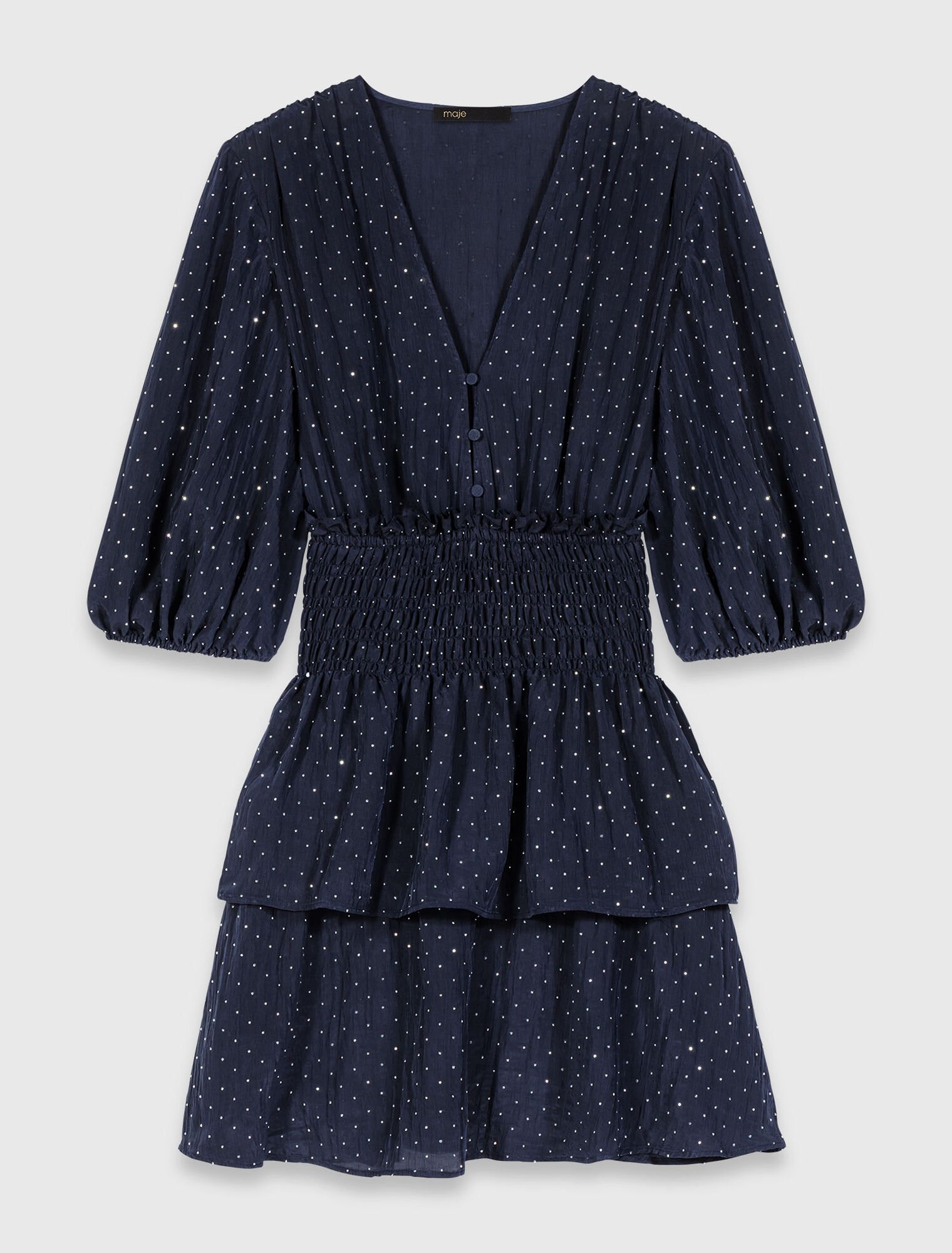 Abito con volant e strass