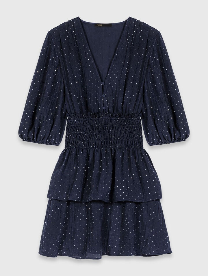 Abito con volant e strass