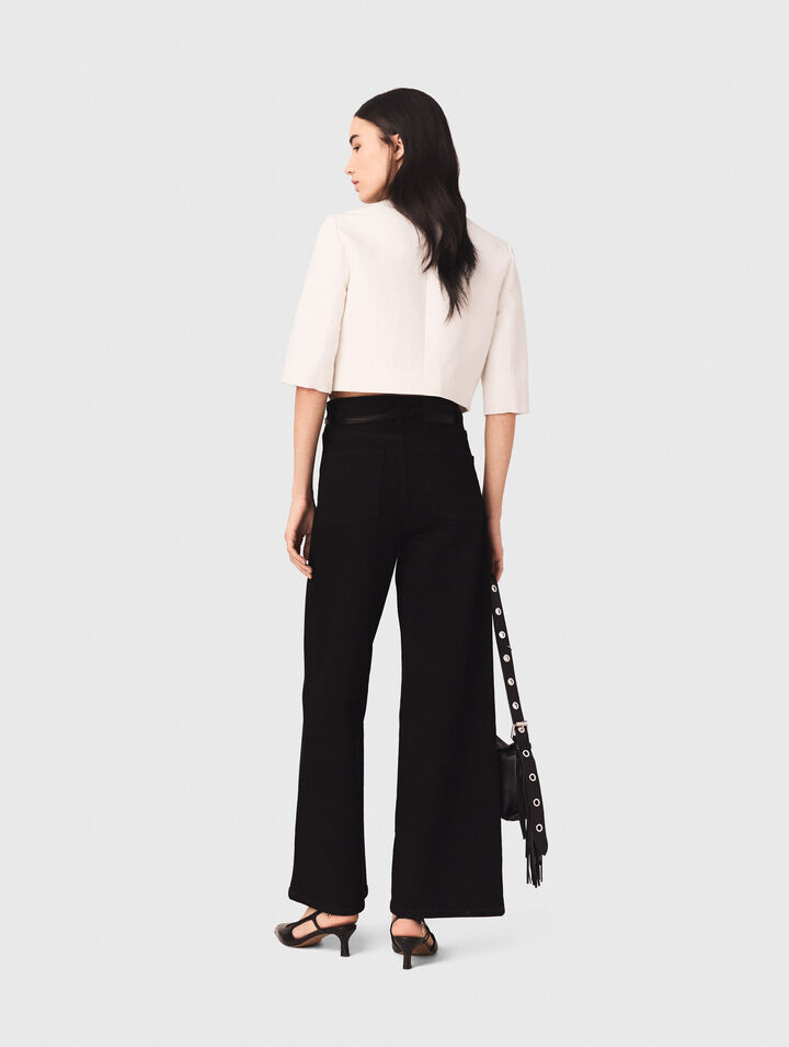 Jeans dritti con tasche applicate