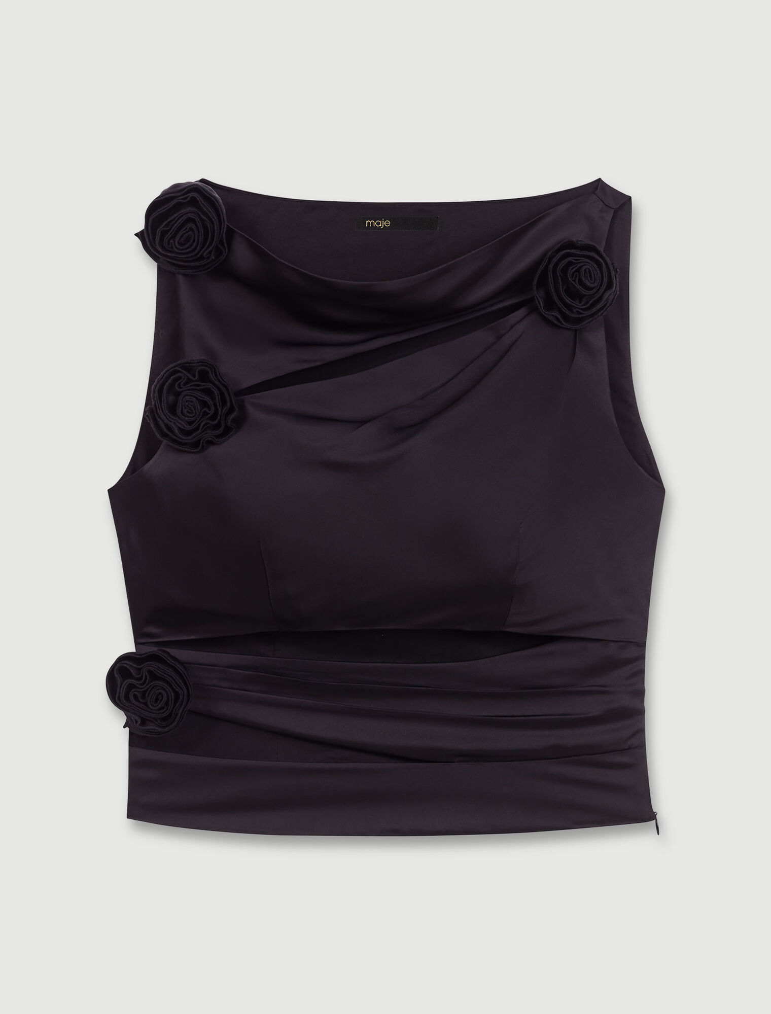 Top drappeggiato satinato