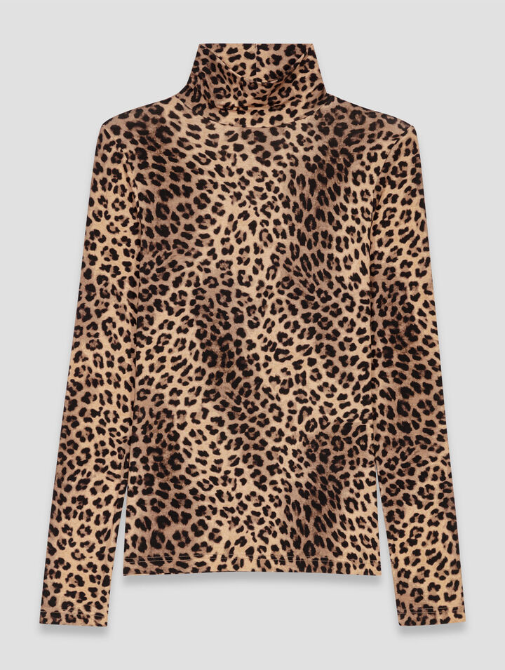 T-shirt con stampa leopardata
