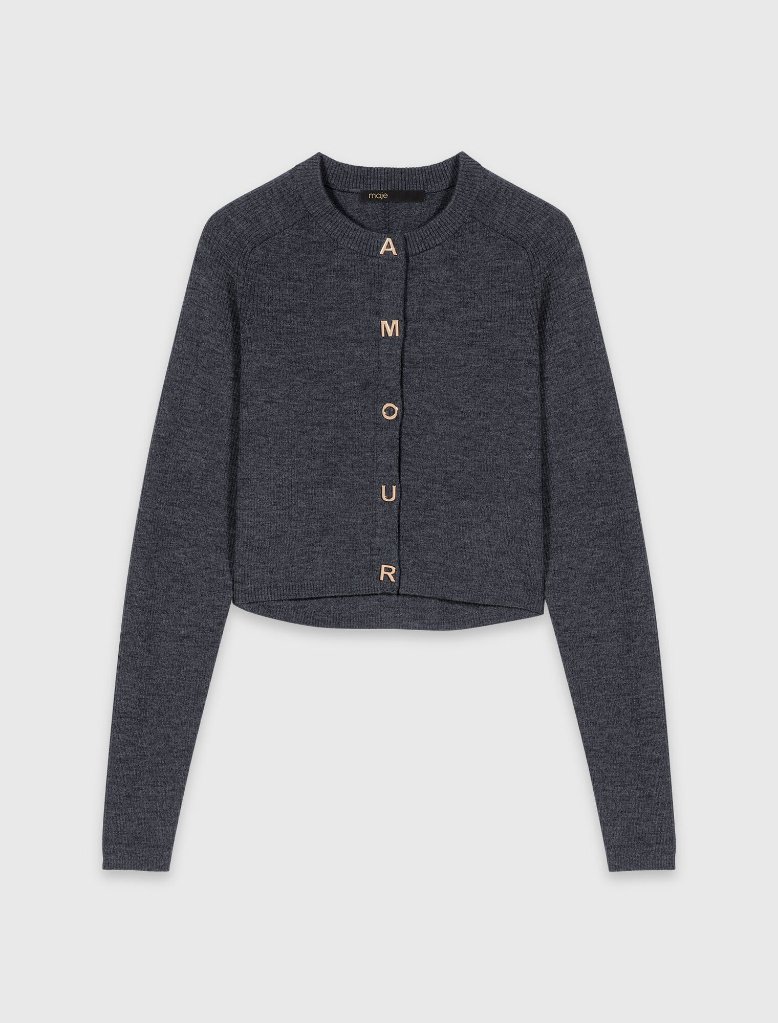 Cardigan girocollo a coste