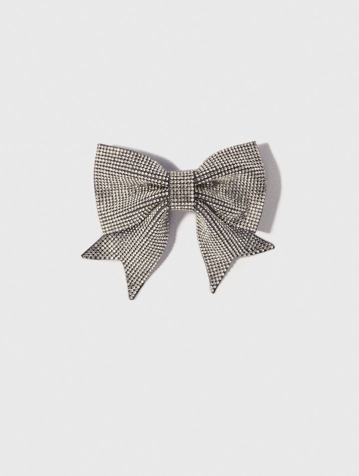 Fermaglio con fiocco in strass
