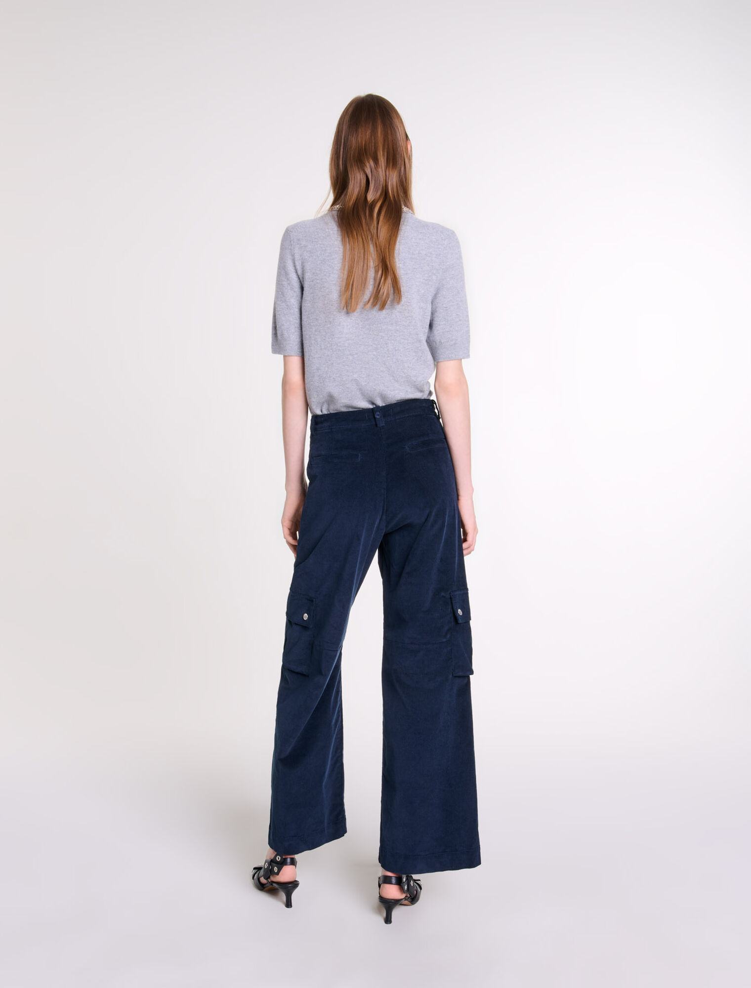 Pantaloni cargo in velluto