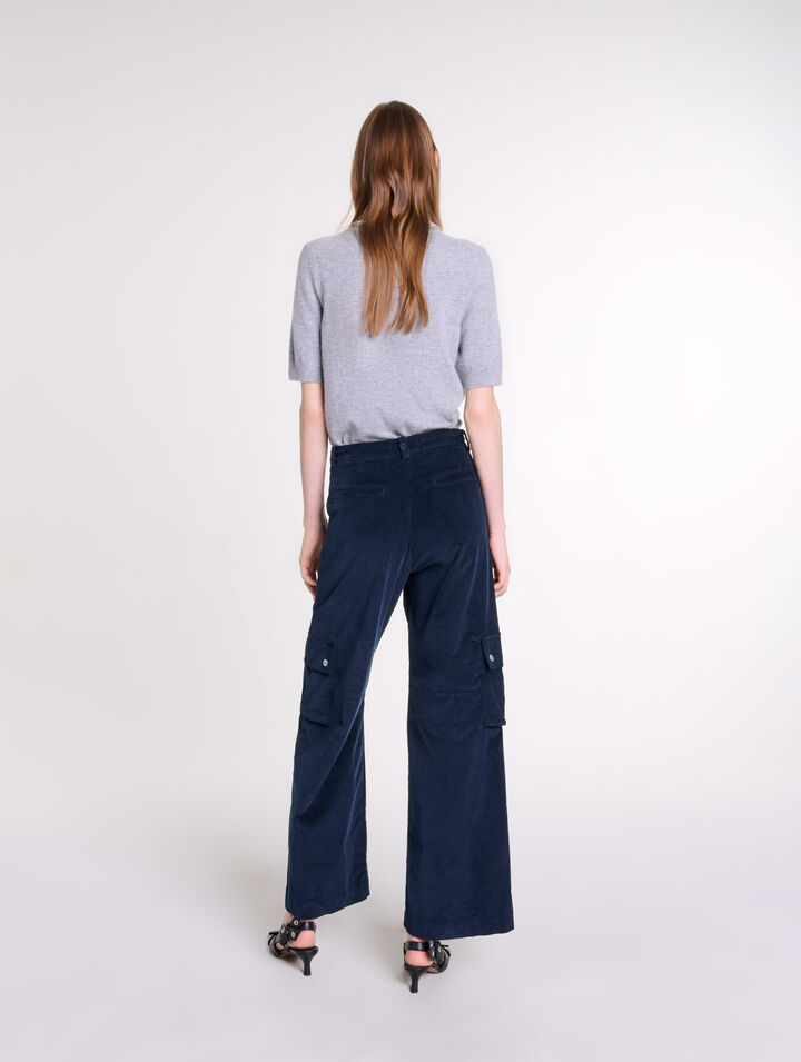 Pantaloni cargo in velluto