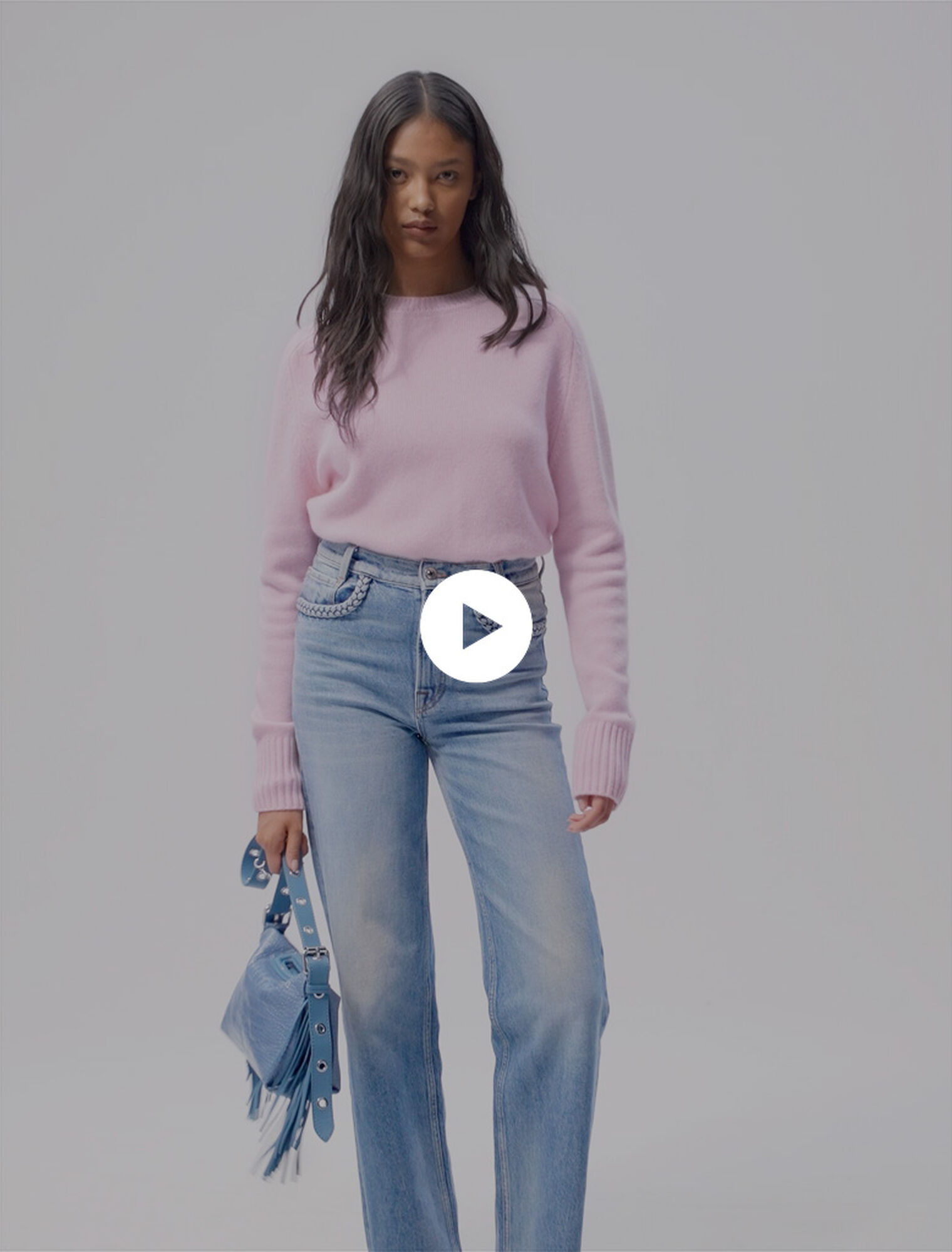 Jeans dritti dettagli intrecciati