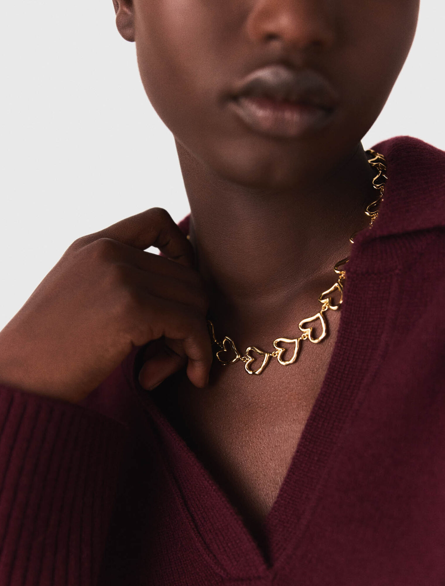 Collana cuore in ottone dorato