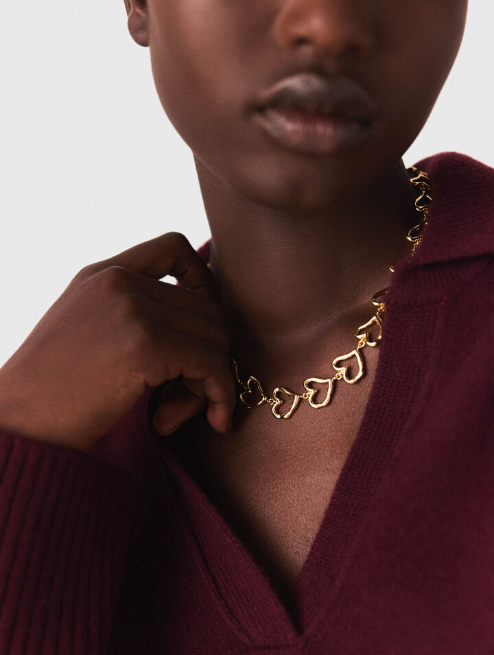 Collana cuore in ottone dorato