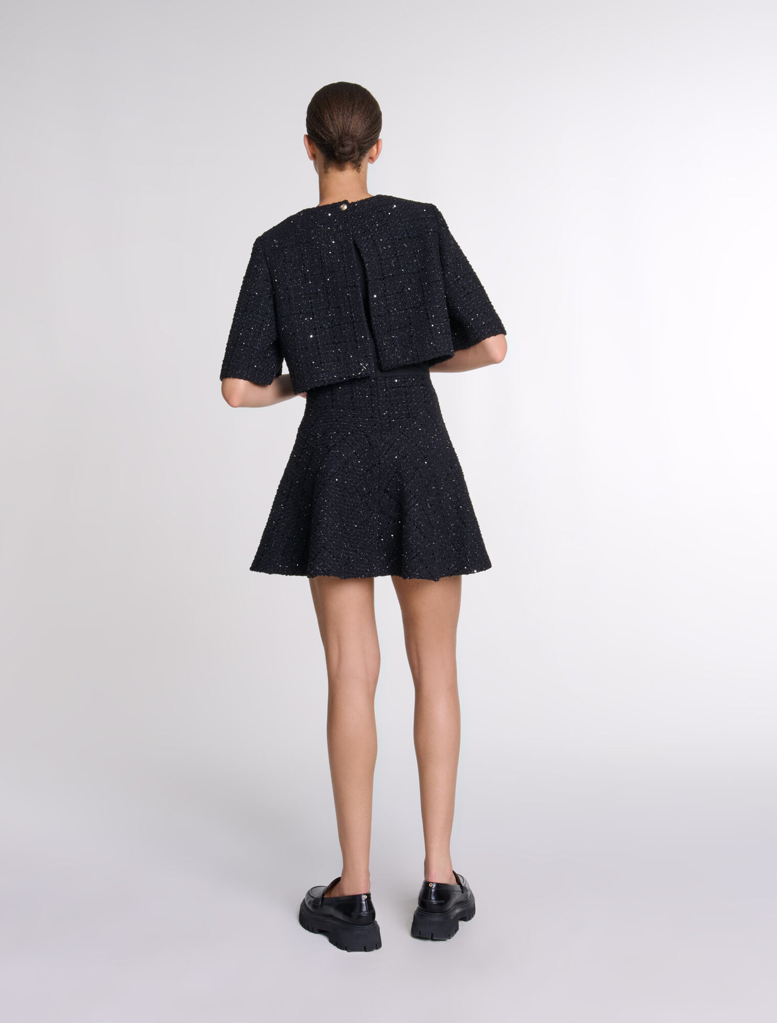 Abito corto 2 in 1 in tweed