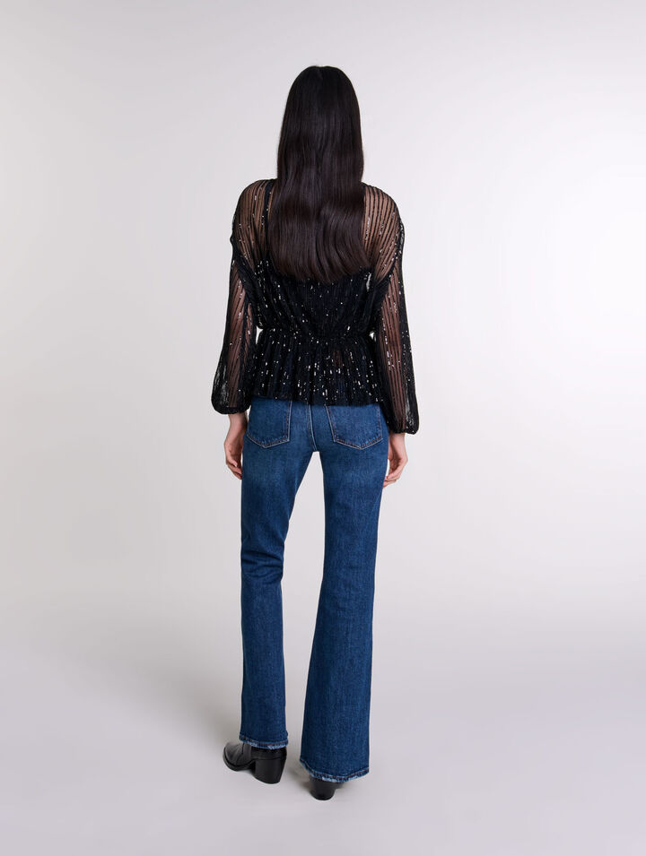 Top in paillettes con cintura