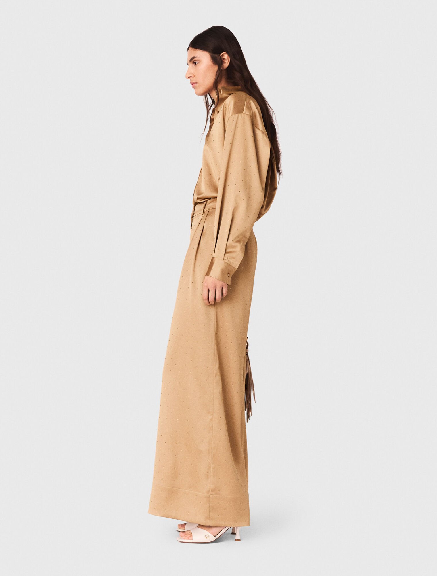 Camicia in raso con strass