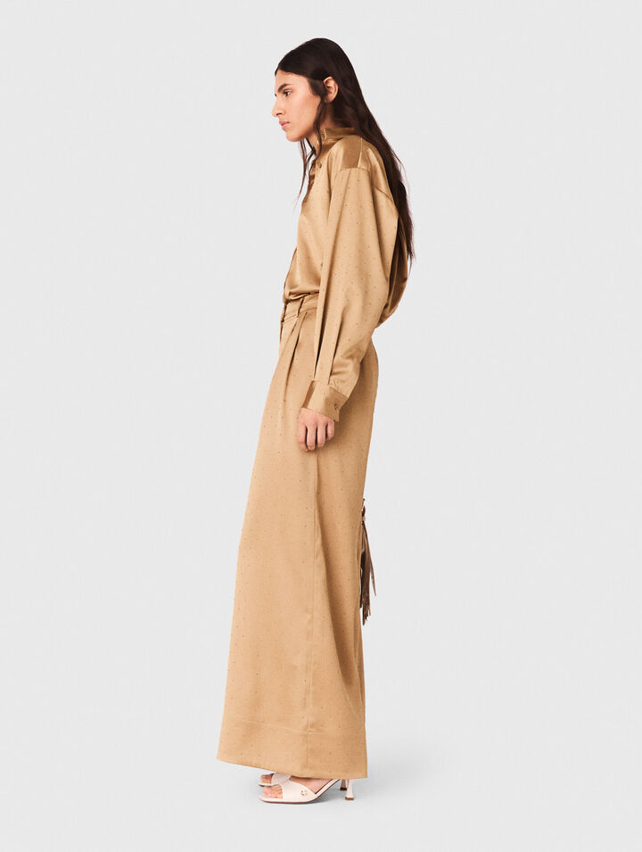 Camicia in raso con strass