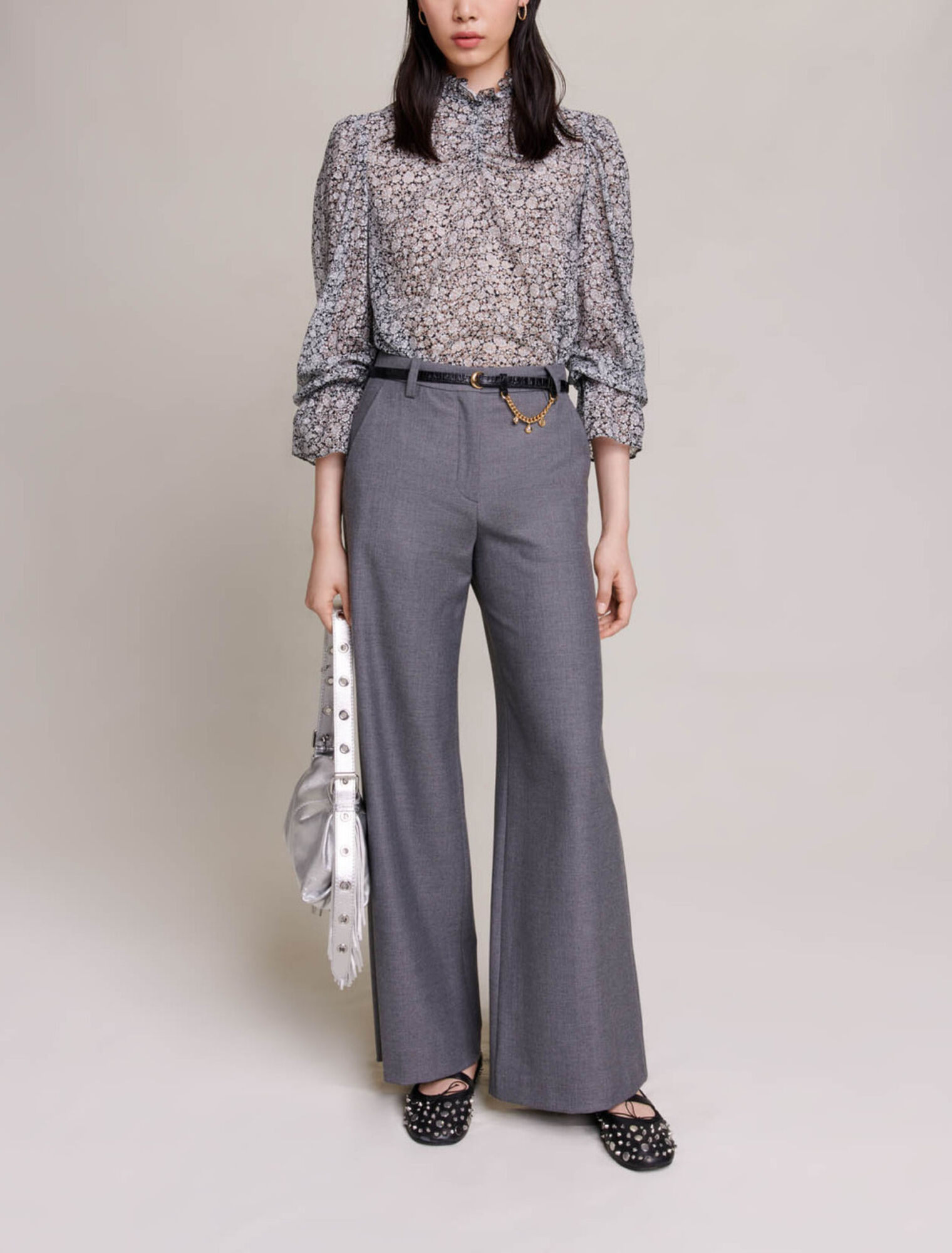Blusa con stampa a fiori