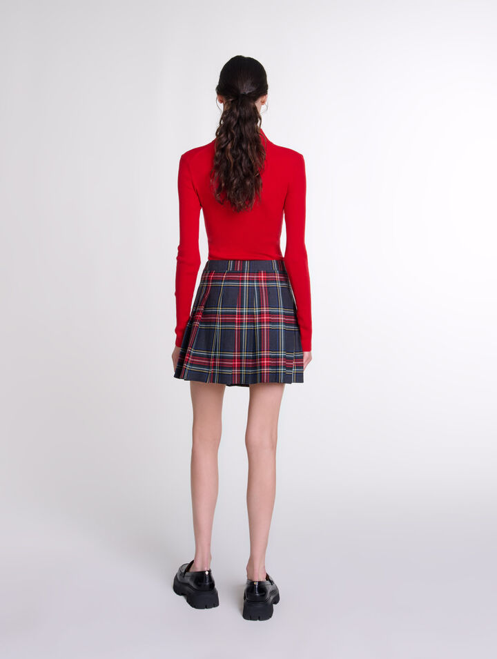 Gonna corta con stampa tartan