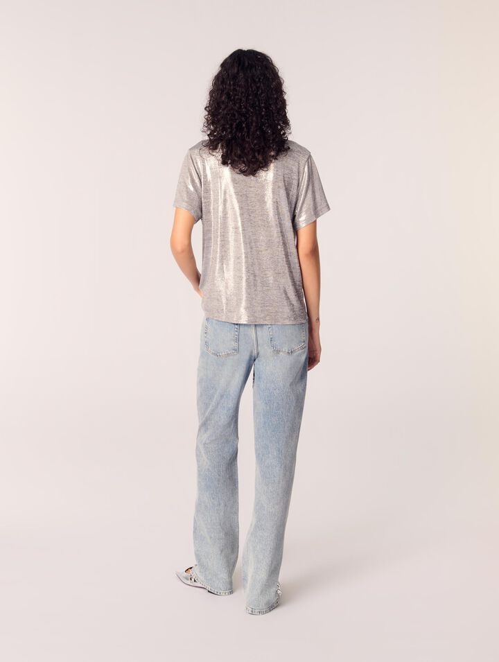 T-shirt in lamé