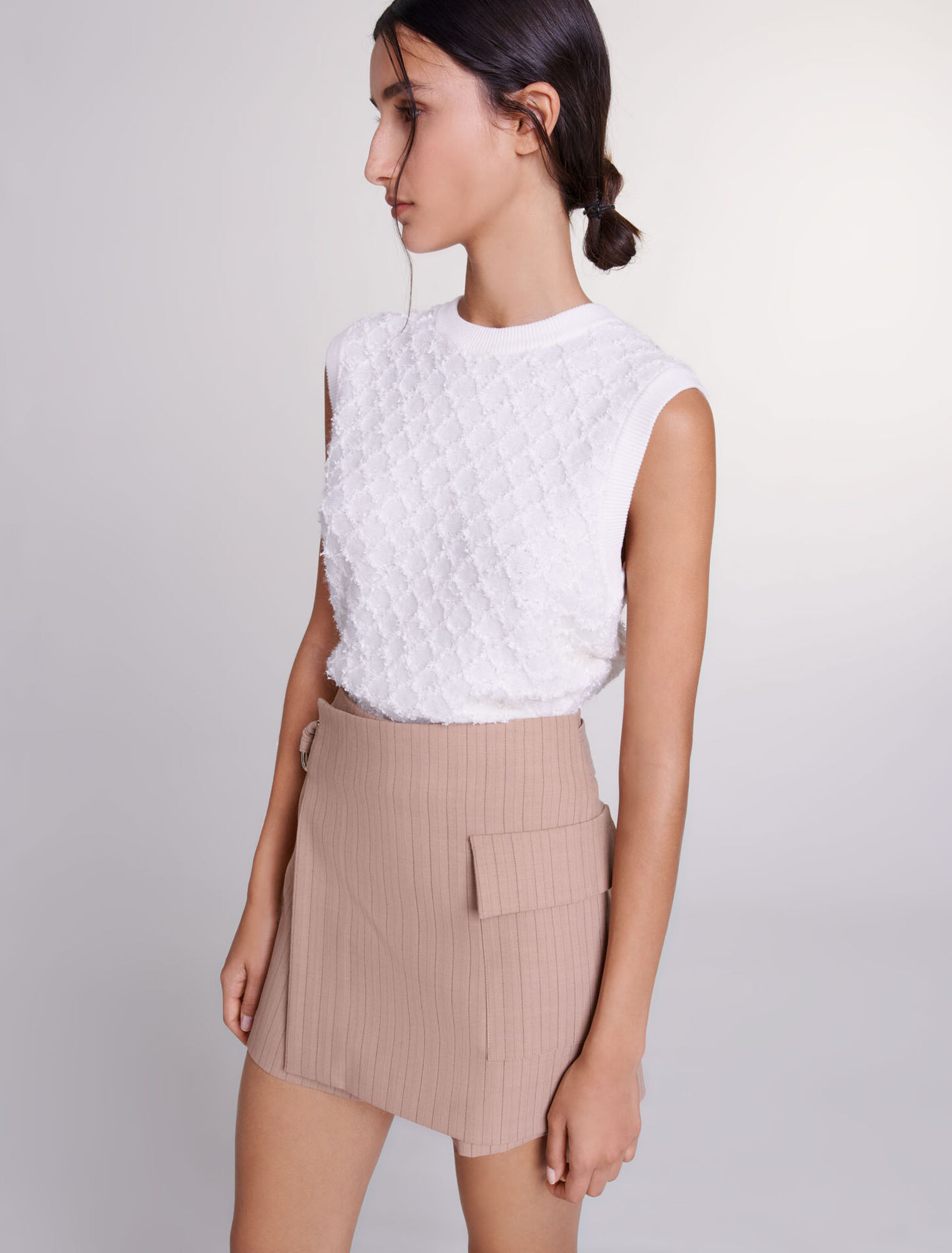 Shorts trompe l'œil a righe