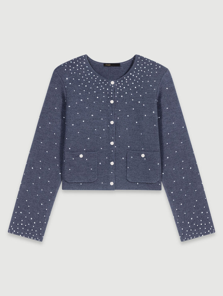 Pullover in maglia a strass