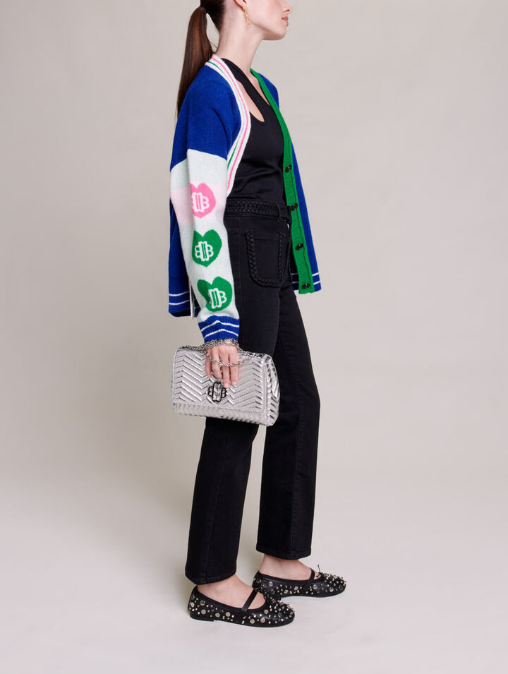 Jeans neri tasche e finiture intrecciate