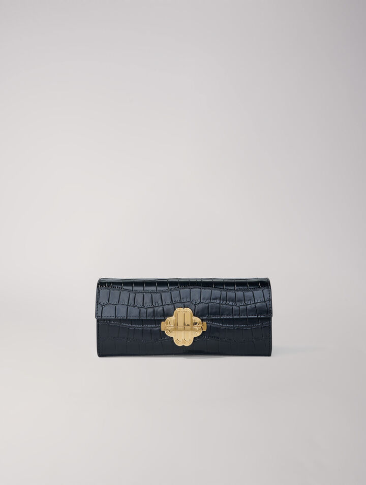 Borsa in pelle goffrata coccodrillo