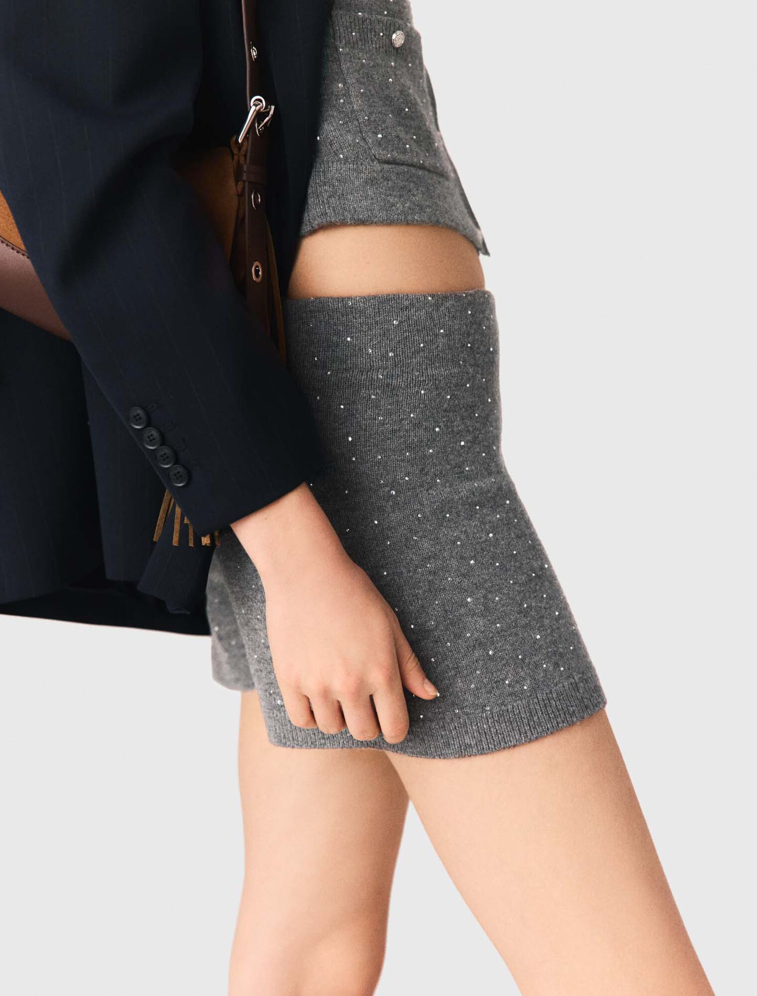 Shorts in maglia con strass