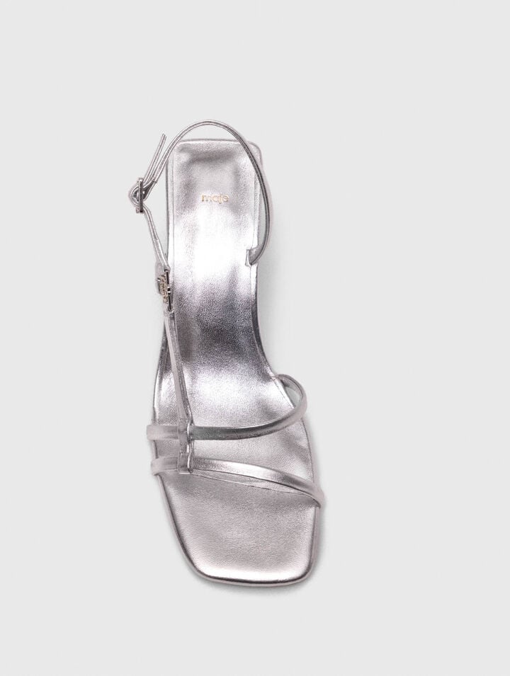 Sandali con listini metallici tacco