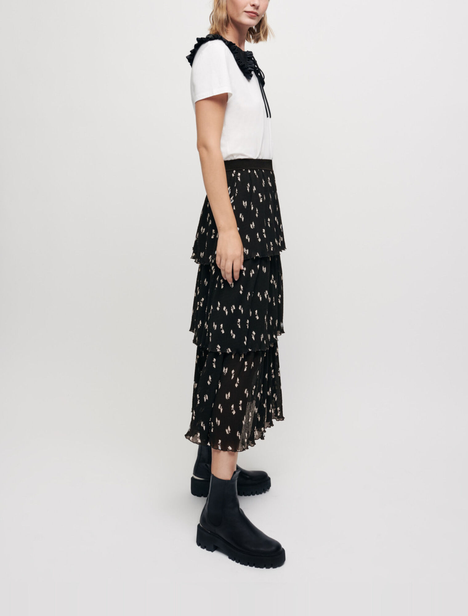 Sottoveste mini plissettata con stampa