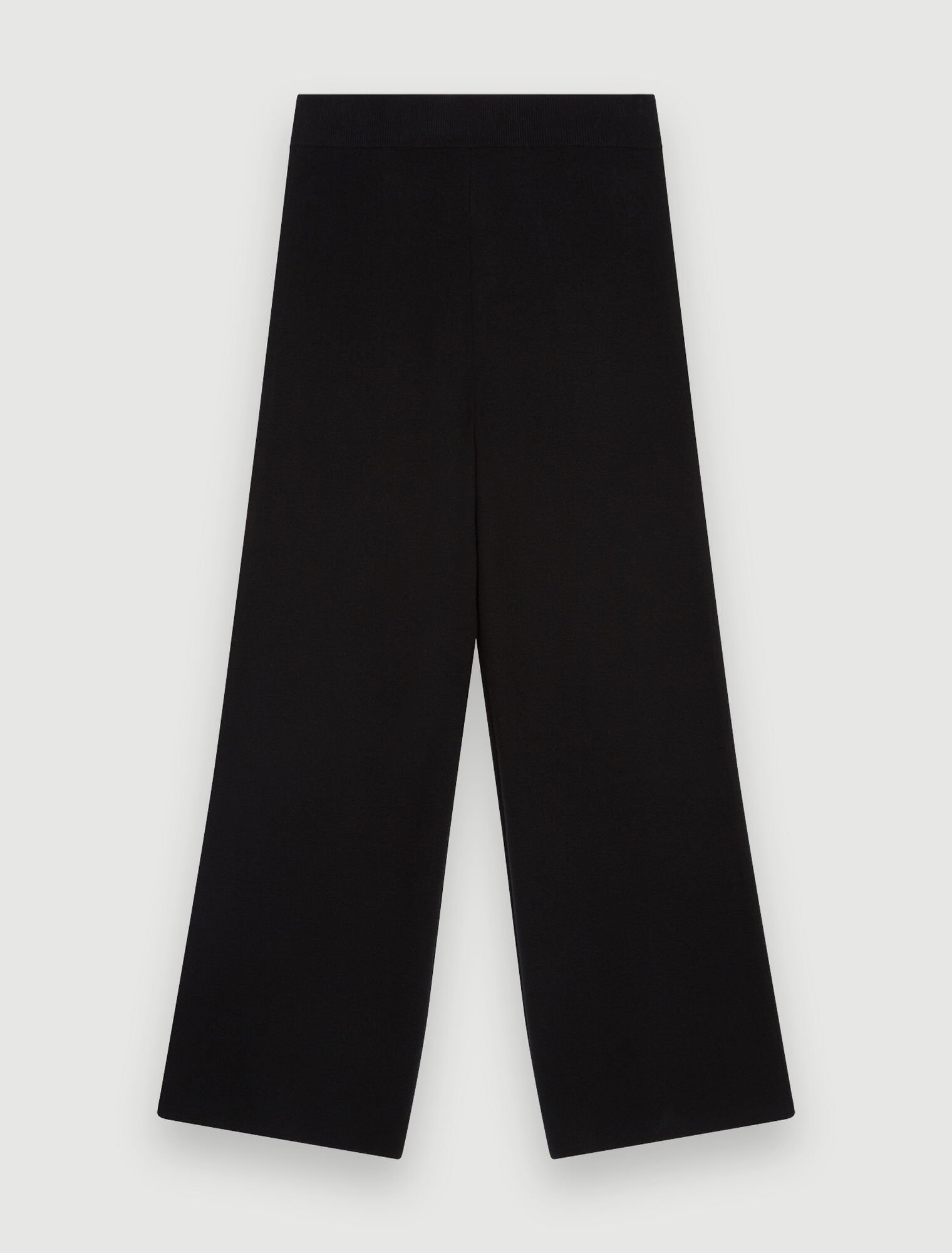Pantaloni neri a gamba larga in maglia