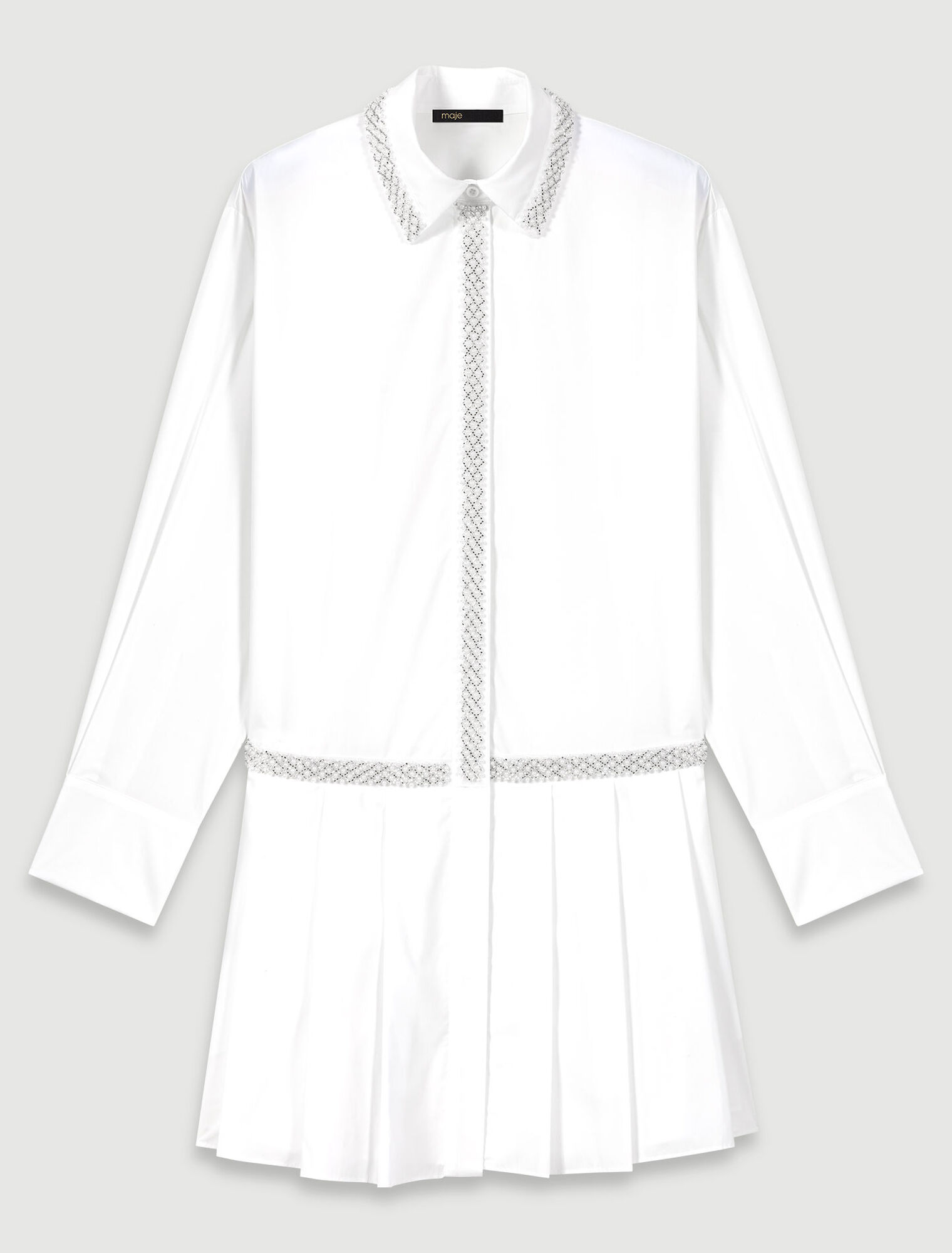 Abito a camicia ornato con perline