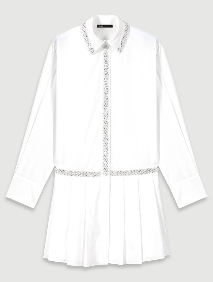 Abito a camicia ornato con perline