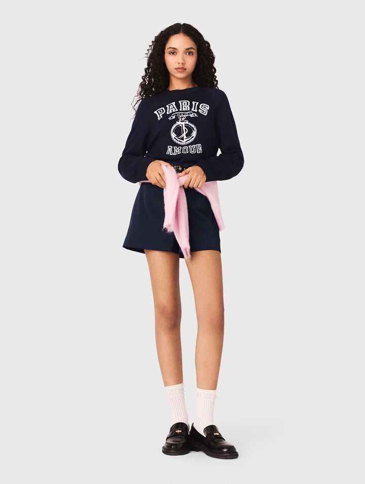 Pullover a girocollo con scritta