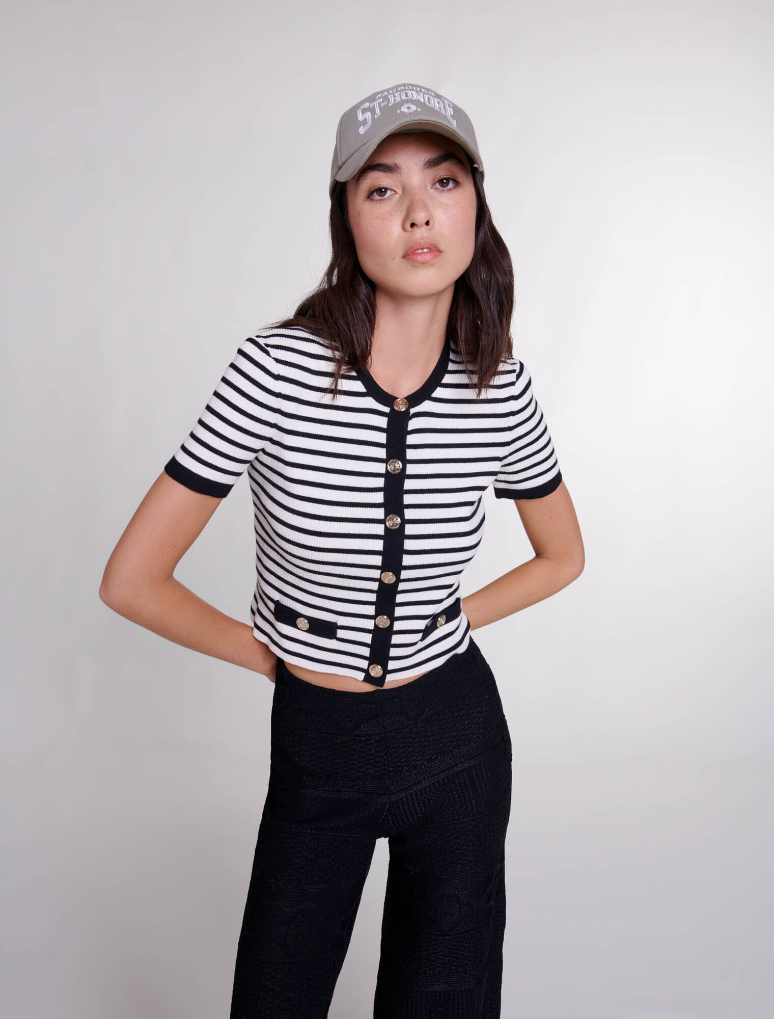 Cardigan in maglia a maniche corte