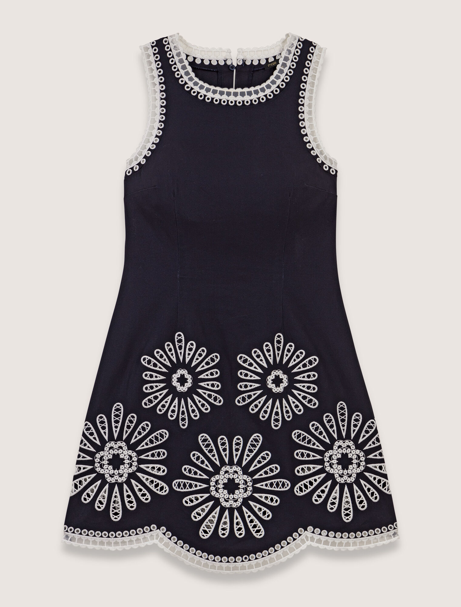 Abito corto con dettagli in crochet