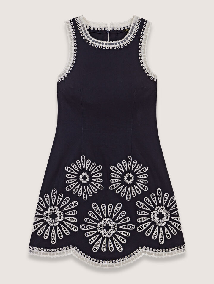 Abito corto con dettagli in crochet