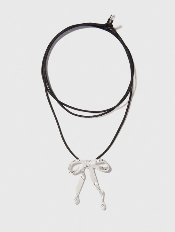 Collana fiocco argentato da legare