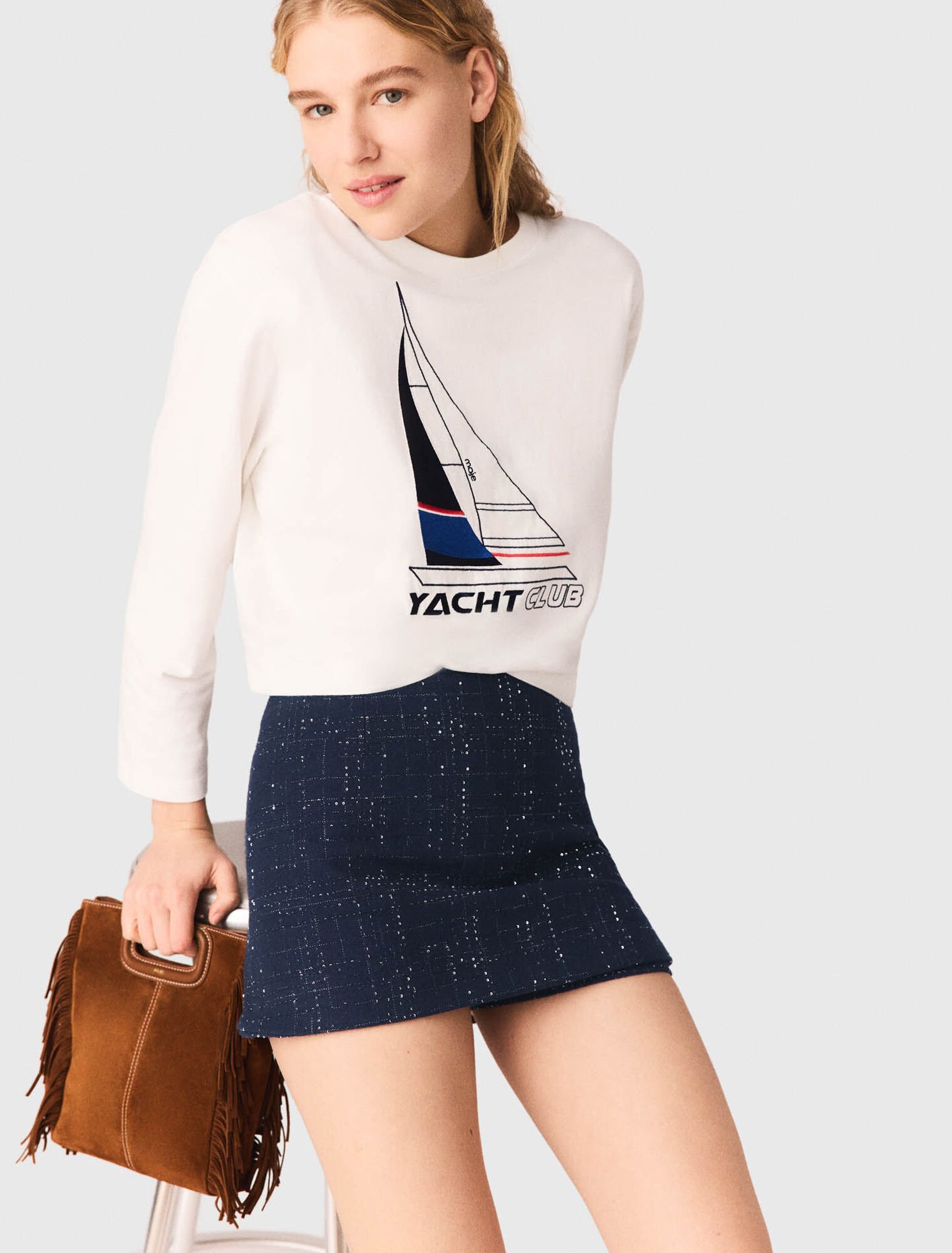 T-shirt con stampa barca