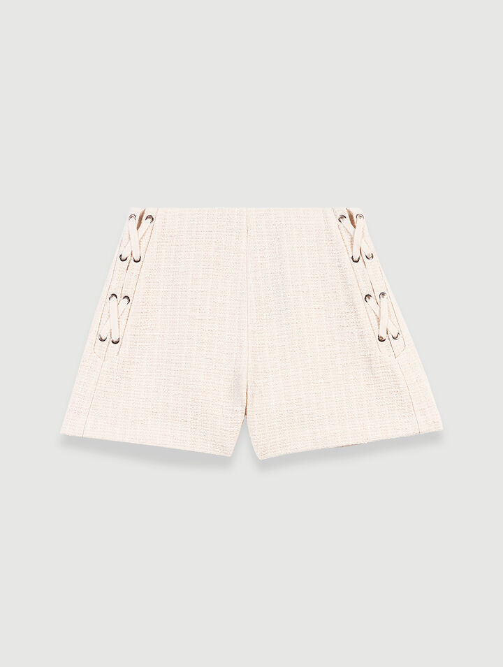 Shorts svasati in tweed