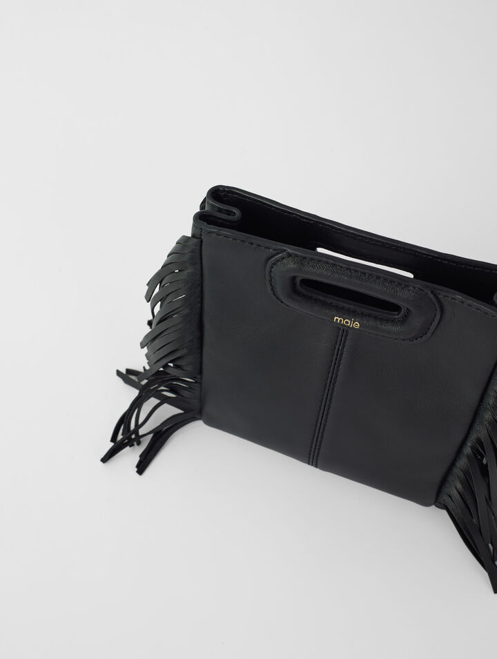 Borsa M in pelle con borchie