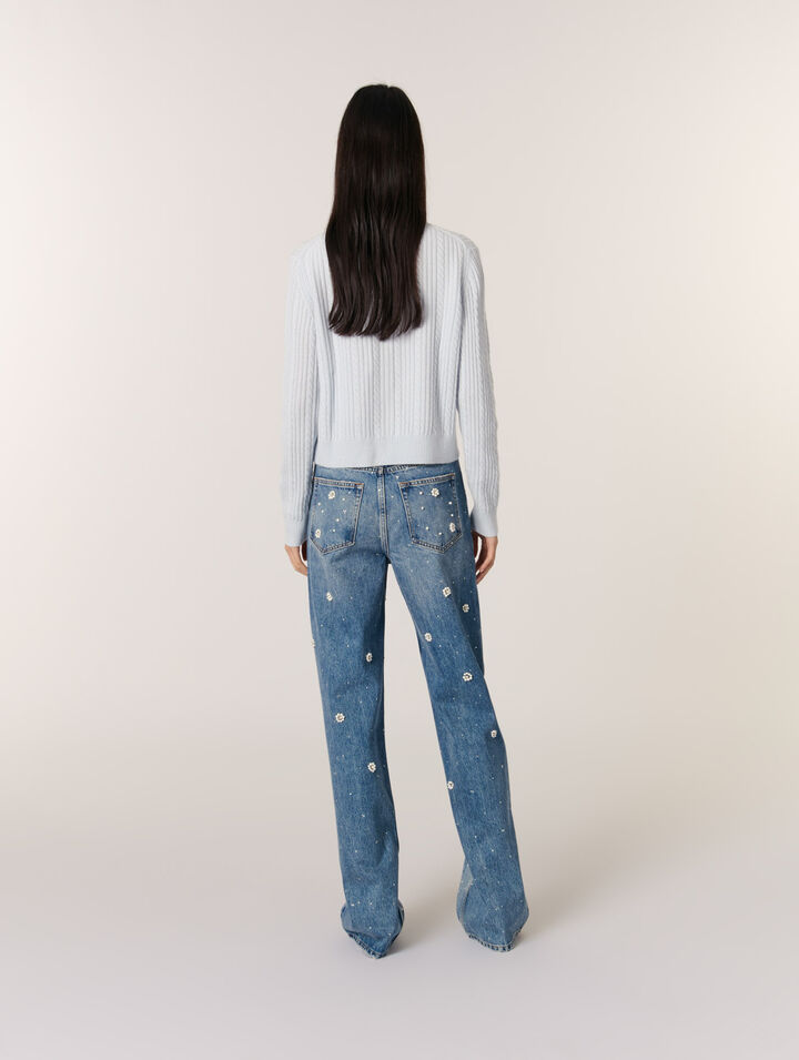 Cardigan con colletto rimovibile