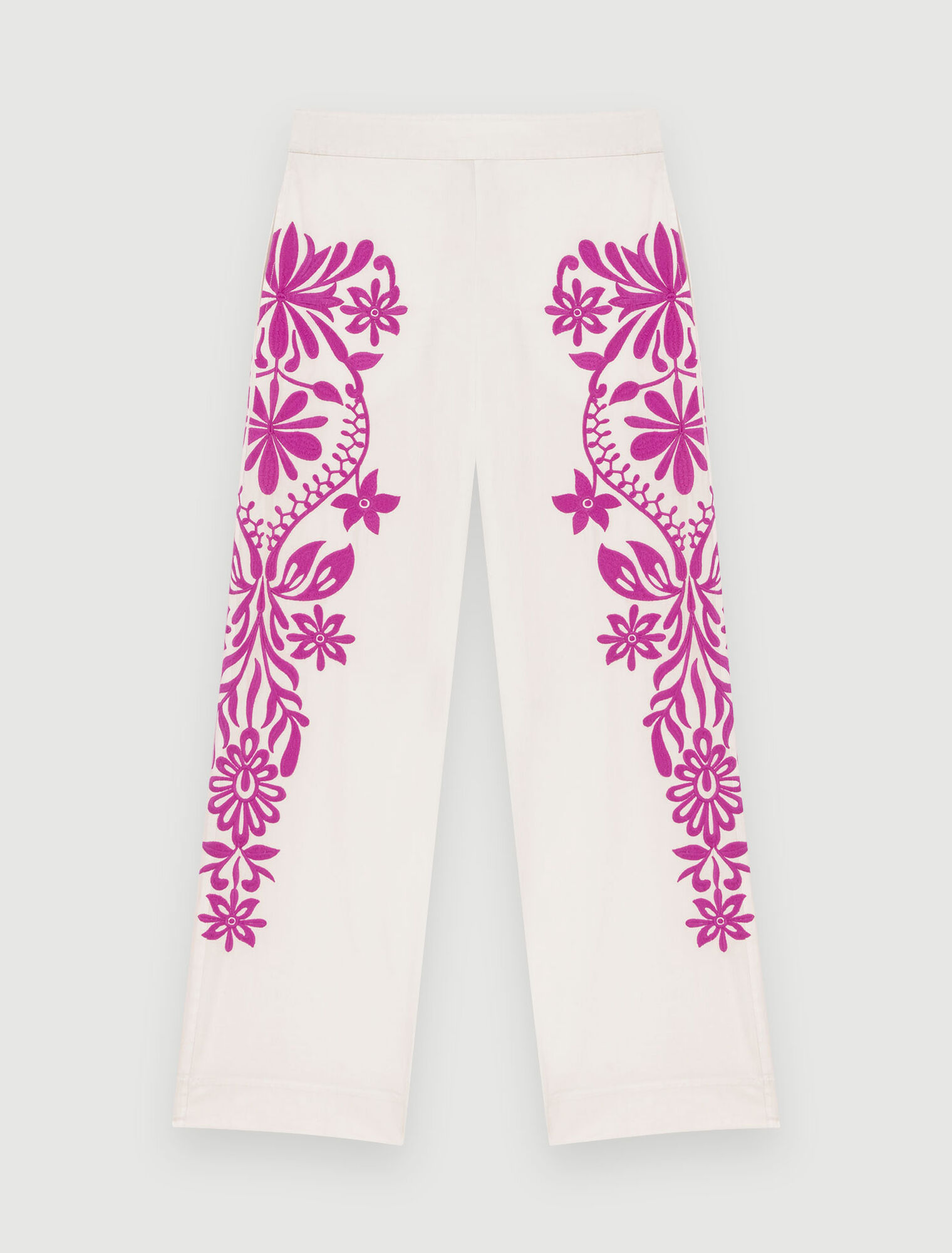 Pantaloni ricamati a gamba larga