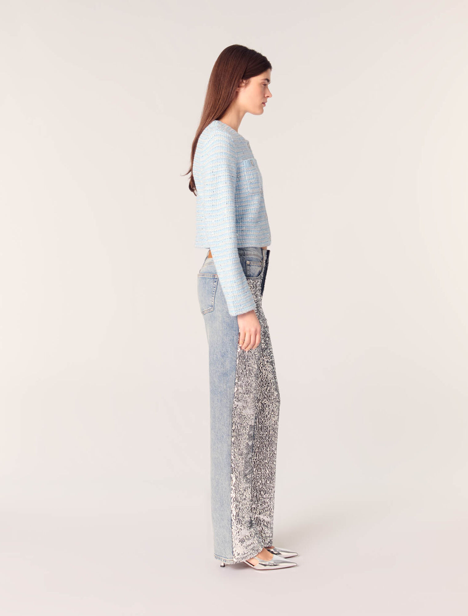 Cardigan con lustrini
