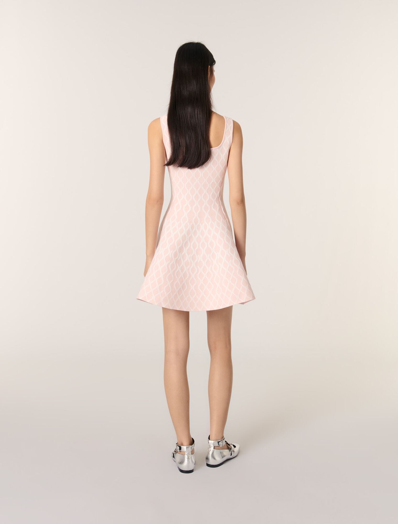 Abito corto in maglia jacquard