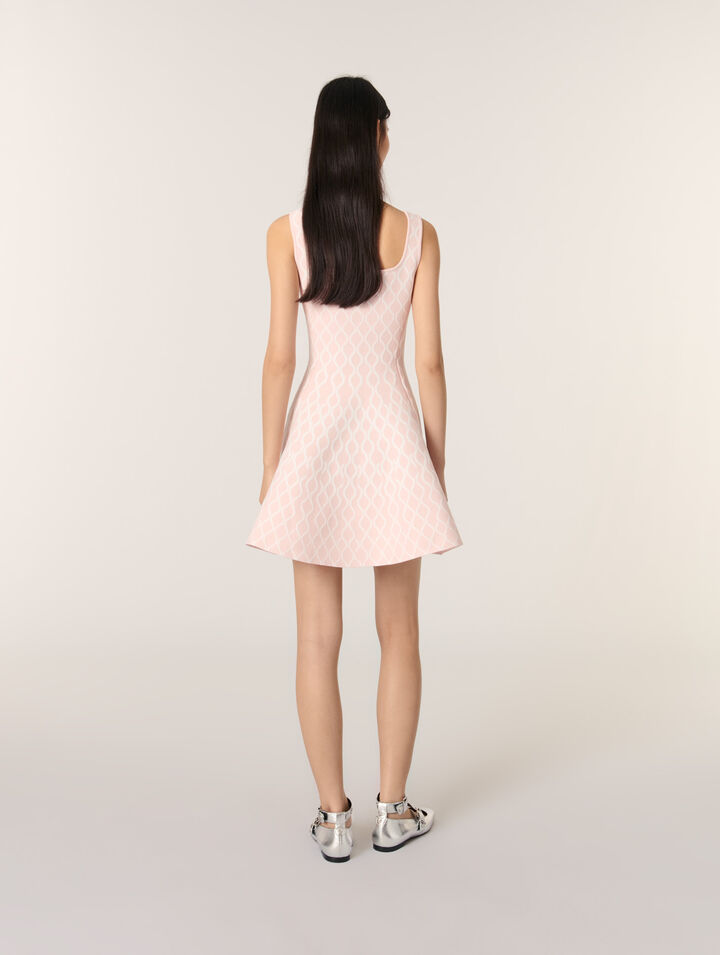 Abito corto in maglia jacquard