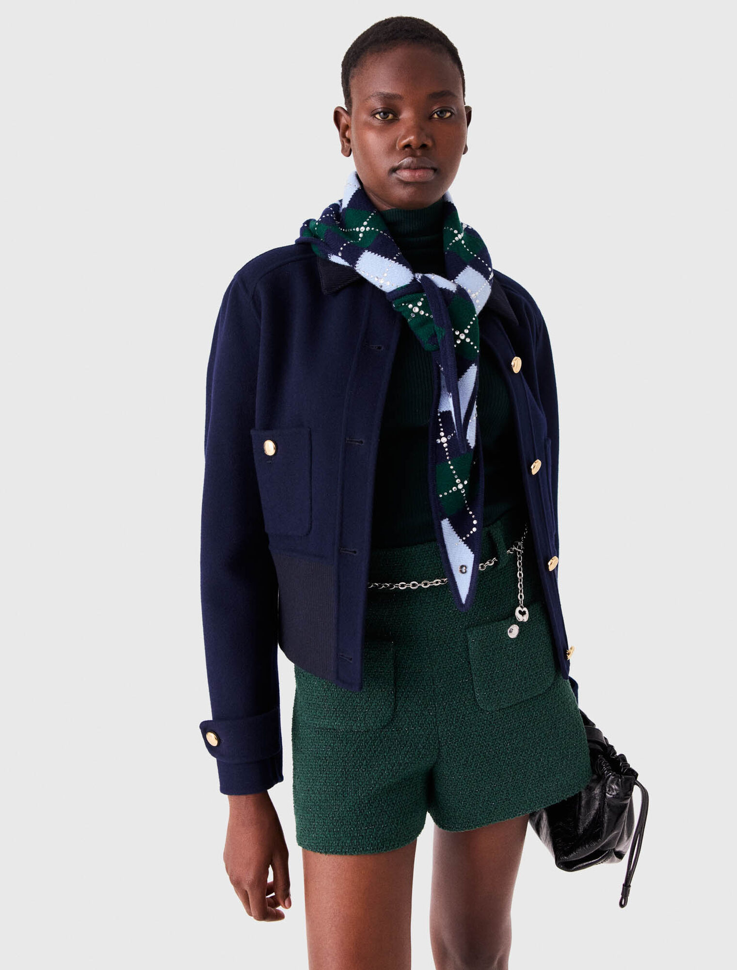 Foulard triangolare argyle in lana