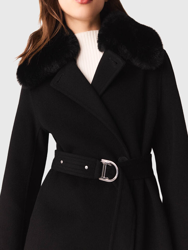 Cappotto double face collo rimovibile