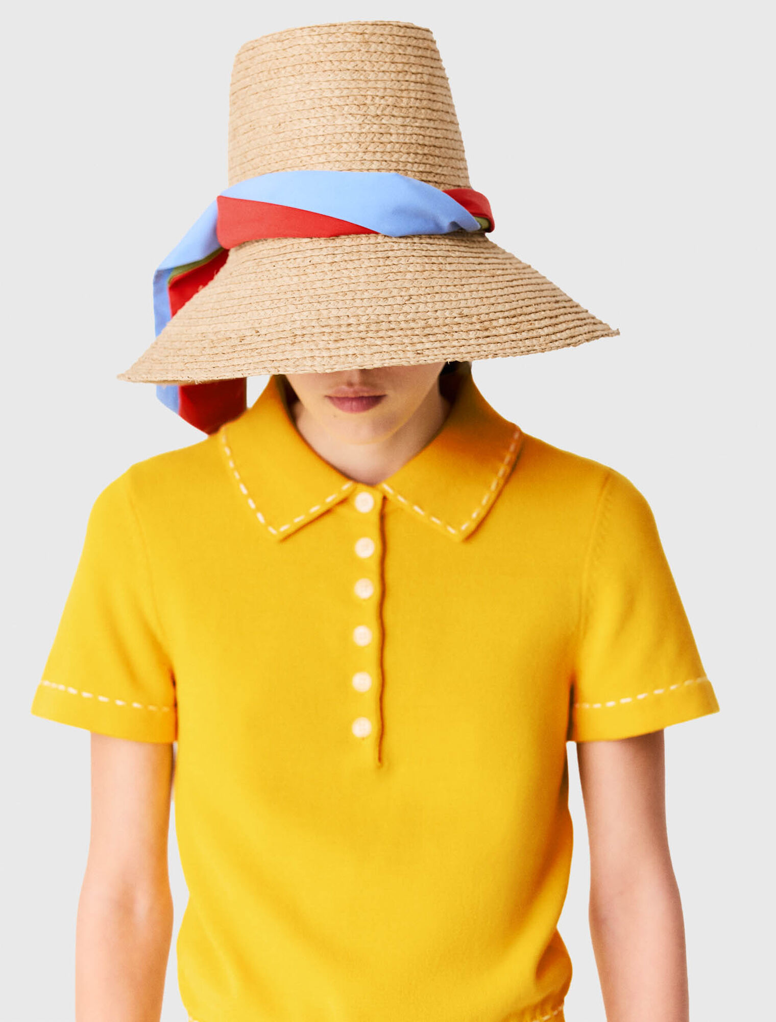 Cappello rafia con nastro stampato